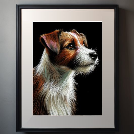 Poster Dessin dur Pastel Terrier