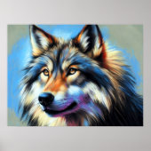 Poster Dessin dur Pastel Wolf (Devant)