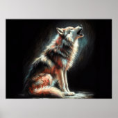 Poster Dessin dur Pastel Wolf (Devant)