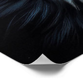 Poster Dessin dur Pastel Wolf Howling Moon II (Coin)