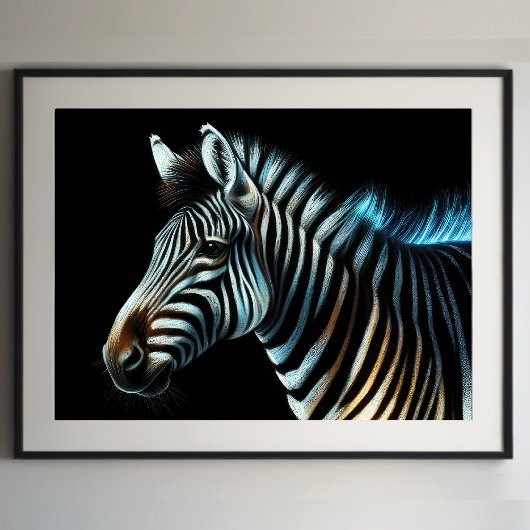 Poster Dessin dur Pastel Zebra