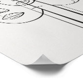 Poster Dessin face minimaliste d'une ligne (Coin)