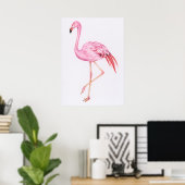 Poster Dessin Flamant rose mignon (Bureau à domicile)