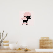 Poster Dessin Français Poodle Mur d'Art pour enfants (Cuisine)
