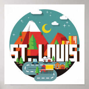 Poster Dessin géométrique de St Louis, Missouri