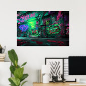 Poster Dessin graffiti - Agir avec des couleurs (Bureau à domicile)