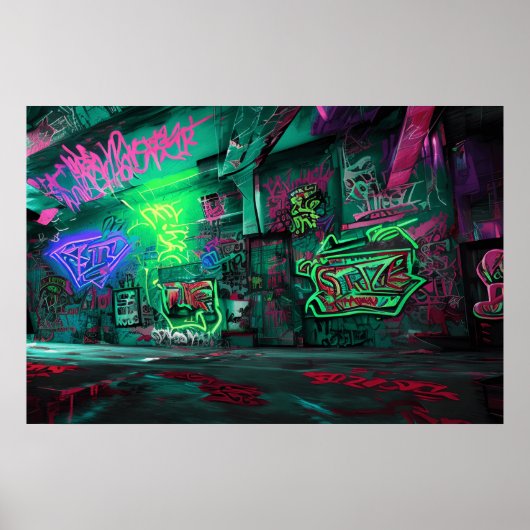 Poster Dessin graffiti - Agir avec des couleurs (Devant)