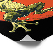 Poster Dessin Grenouille Squelette Artwork Crapaud Amoure (Coin)