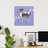 Poster Dessin Greyhound / Whippet / Greyhound italien (Bureau à domicile)