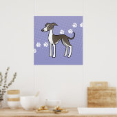 Poster Dessin Greyhound / Whippet / Greyhound italien (Cuisine)