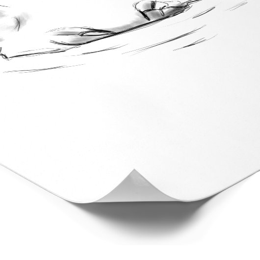 Poster Dessin hippo adorable (Coin)