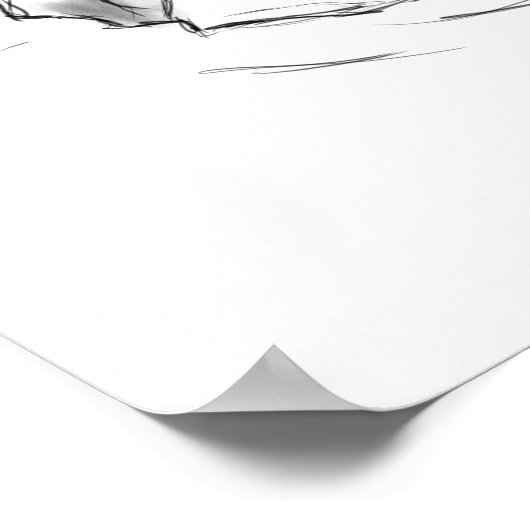 Poster Dessin hippo mignon (Coin)