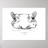 Poster Dessin hippo mignon (Devant)