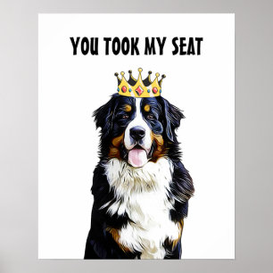 Poster Dessin humoristique de Border Collie sur toilettes