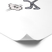 Poster dessin humoristique d'oiseau bête (Coin)