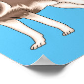 Poster dessin humoristique sibérien husky (Coin)