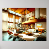 Poster Dessin Intérieur Architectural Moderne Du Milieu D (Devant)