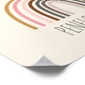Poster Dessin minimaliste Boho arc-en-ciel personnalisé (Coin)