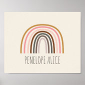 Poster Dessin minimaliste Boho arc-en-ciel personnalisé (Devant)