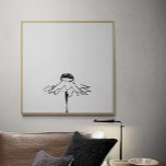 Poster Dessin minimaliste en noir et blanc<br><div class="desc">Dessin minimaliste en ligne de fleurs en noir et blanc</div>