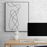 Poster Dessin minimaliste moderne d'art Abstrait<br><div class="desc">Dessin abstrait simple,  mais élégant,  en noir et blanc.</div>