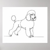 Poster Dessin minimaliste moderne d'un chien en ligne (Devant)