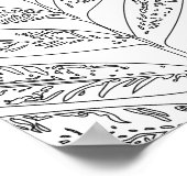 Poster Dessin minimaliste moderne en noir et blanc (Coin)