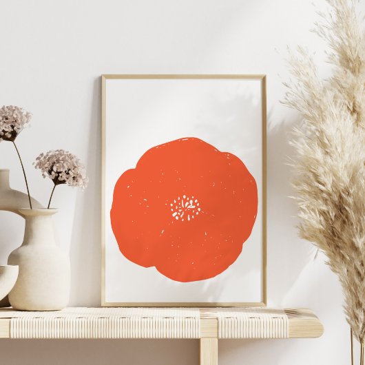 Poster Dessin minimaliste Orange Flower Art