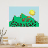 POSTER DESSIN MODERNE MACHU_PICCHU CUSCO PERU (Cuisine)