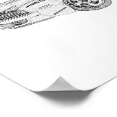 Poster Dessin noir et blanc 1970 Plymouth Barracuda (Coin)