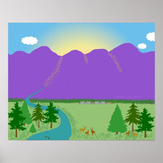 Poster Dessin numérique original Mountain Morn (Devant)
