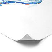 Poster Dessin octopique bleu aquarelle (Coin)