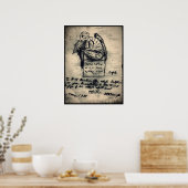 Poster Dessin original de Cthulhu par HP Lovecraft (Cuisine)
