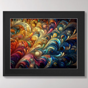 Poster Dessin Pastel Abstrait Bio Bubbly coloré