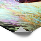 Poster Dessin Pastel Baby Highland Vache Lavande (Coin)