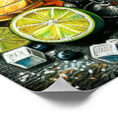 Poster Dessin Pastel Cocktails Citrus Wedges (Coin)