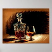 Poster Dessin pastel cristal Decanter verre de Liquor (Devant)
