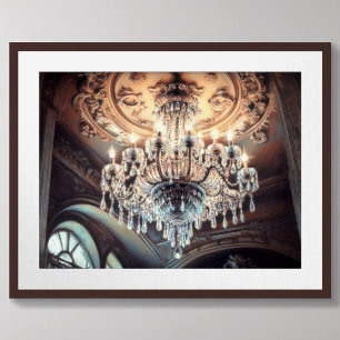 Poster Dessin pastel d'architecture lustre orné