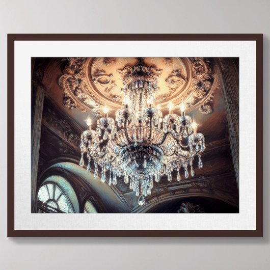 Poster Dessin pastel d'architecture lustre orné