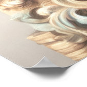 Poster Dessin pastel d'architecture Pierre ornée sculptée (Coin)