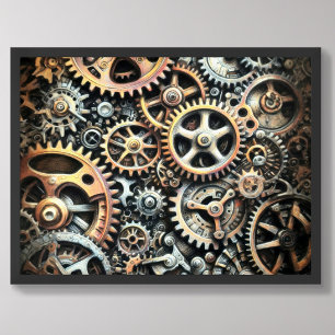 Poster Dessin pastel de Cogs Gears Steampunk