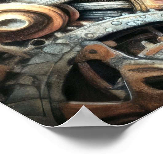 Poster Dessin pastel de Cogs Gears Steampunk (Coin)