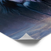 Poster Dessin pastel de grues chinoises à couronne rouge  (Coin)