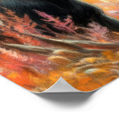 Poster Dessin pastel de l'orignal dans la nature (Coin)