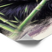 Poster Dessin pastel de Panda Bear Bamboo II (Coin)