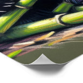 Poster Dessin pastel de Panda Bear Bamboo IV (Coin)