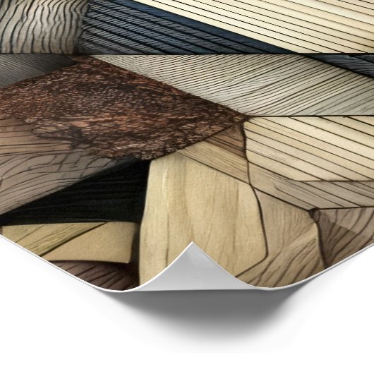 Poster Dessin Pastel Design Abstrait (Coin)