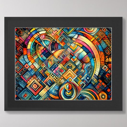 Poster Dessin pastel Design abstrait coloré