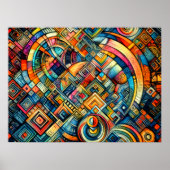 Poster Dessin pastel Design abstrait coloré (Devant)