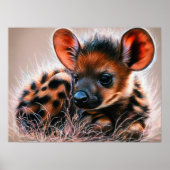 Poster Dessin pastel d'hyène bébé (Devant)